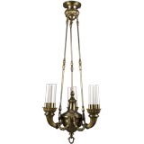 Nine light bronze chandelier