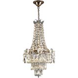 A silverplate and crystal pendant chandelier