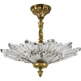 A starburst cast glass chandelier