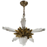 A petite starburst crystal chandelier