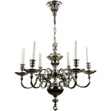 A six arm silverplate chandelier