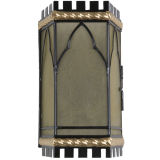 Antique An amber glass and enamel sconce