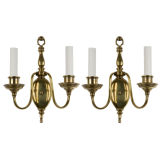 Vintage A pair of two arm brass sconces