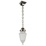 Antique A cut glass pendant on nickel fittings