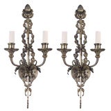 Antique A pair of two light wall sconces