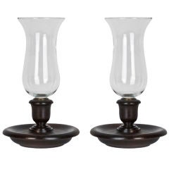 A pair of candle-form table lamps
