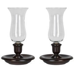 A pair of candle-form table lamps