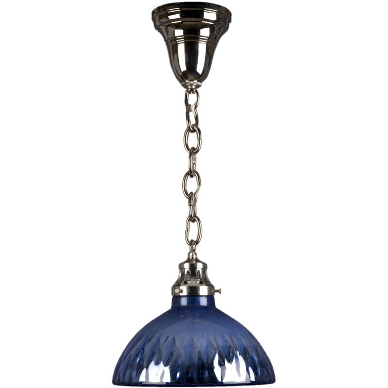 A large quilted mercury glass pendant