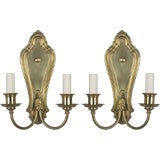 A pair of rope detailed cast bronze sconces