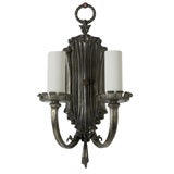 Antique A single two-arm linenfold sconce