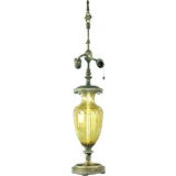 A cut glass 
brass table lamp