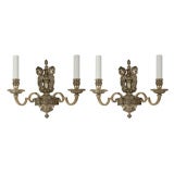 A pair of silverplate sconces