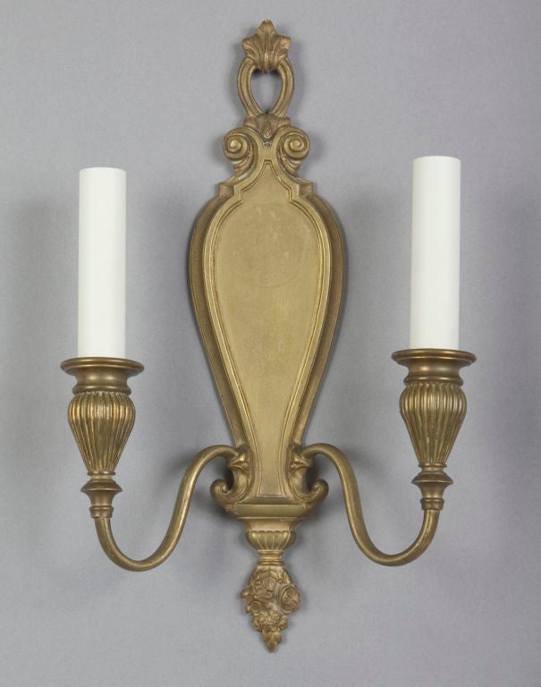 A pair of bronze neoclassical sconces