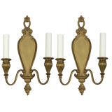 A pair of bronze neoclassical sconces