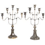 Antique A pair of five light candelabra