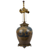 A ceramic and bronze E. F. Caldwell lamp