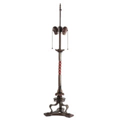 Wrought bronze table lamp