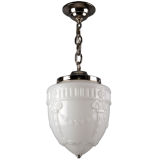 Antique A cased glass pendant fixture