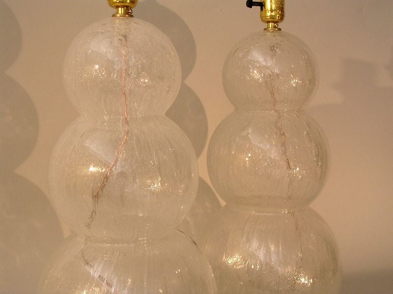 Pair of 3 spheres "Pulegoso" Lamps