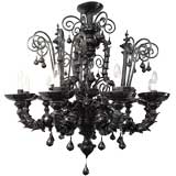 Black "Ca' Rezzonico" Murano Chandelier