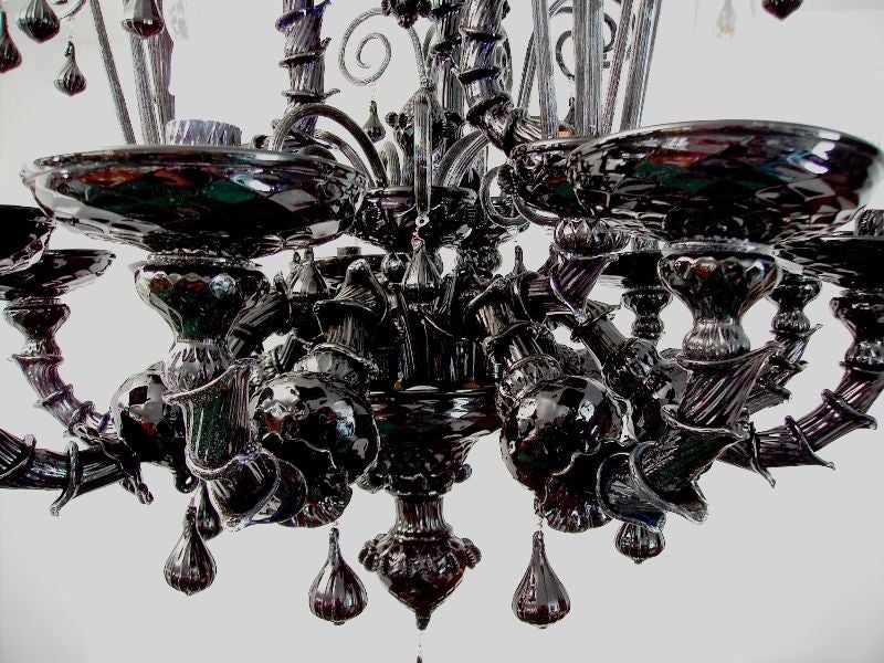 Black "Ca' Rezzonico" Murano Chandelier