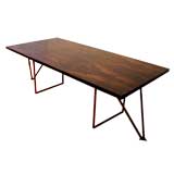 Unusual Red Base Rosewood Table