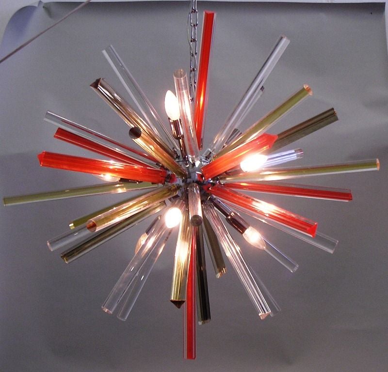 Unique multicolored Sputnik chandelier