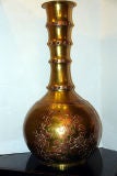 Antique Pair of Hammered Brass Vases