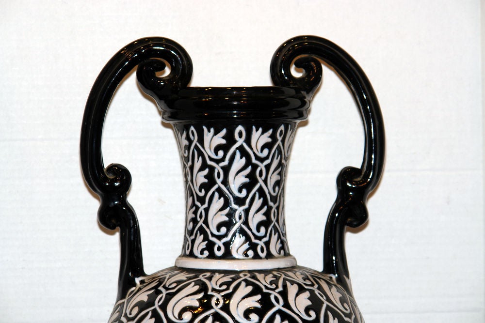 Italian Pair of Large Porcelain Vases For Sale