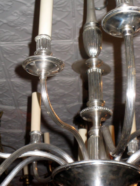 English Silver Plated Chandelier For Sale