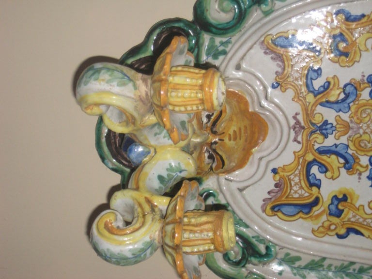 Pair of Large Italian Porcelain Sconces In Excellent Condition For Sale In New York, NY