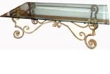 Wrought Iron Coffee Table with Glass Top