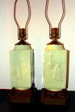 Pair of Celadon Lamps