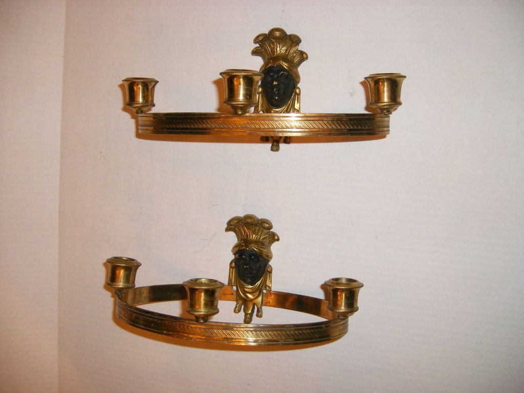 Blackamoor Empire Style Sconces For Sale at 1stdibs
