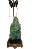 Carved rock crystal table lamp