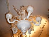 White Venetian Glass Chandelier