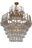 1940s French Chandelier with Crystal Drops