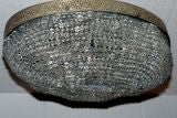 Oval Crystal Flush-Mounted Light Fixture