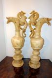 Carved Alabaster Urns Lamps