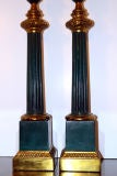 Empire Style Painted Tole Lamps