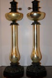 Antique Pair of Mercury Glass Table Lamps