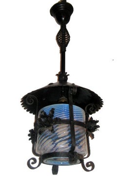 Iron and Glass Arts and Crafts Lantern