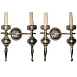 Antique Set or 4 Silver Plated Sconces