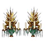 Bagues  Sconces with Painted and Gilt Finish