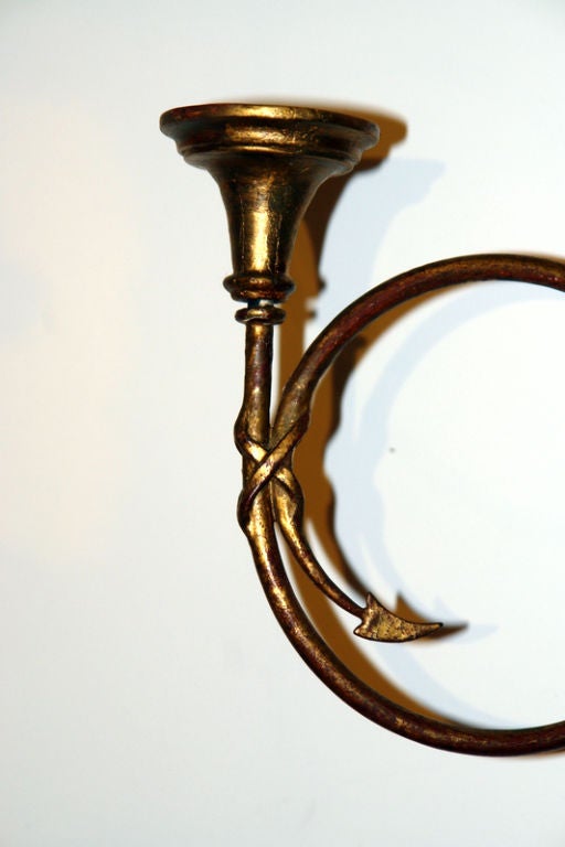 Early 20th Century Carved and Gilt Wood Sconces For Sale
