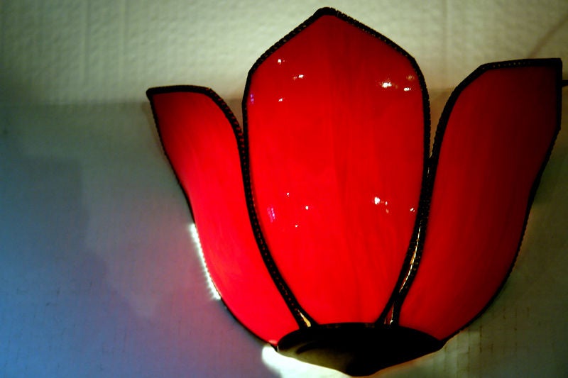Pair of Glass "Tulip" Sconces