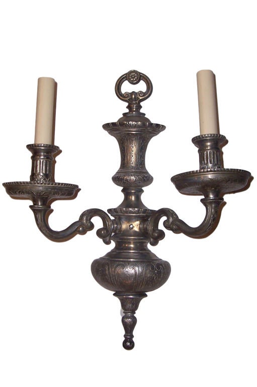 Pair of Pewter Sconces