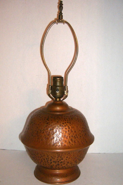 Hammered Copper Table Lamp