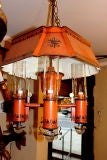 Burnt Orange Tole Light Fixture