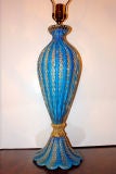 Large Blue Glass Table Lamp